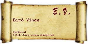 Biró Vince névjegykártya