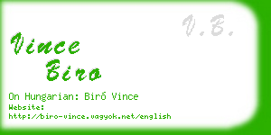 vince biro business card